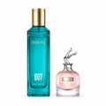 EQUAL Perfume 007, 200 ml, beside an unbranded reference bottle | عطر EQUAL 007 بحجم ٢٠٠ مل بجانب زجاجة مرجعية دون شعار