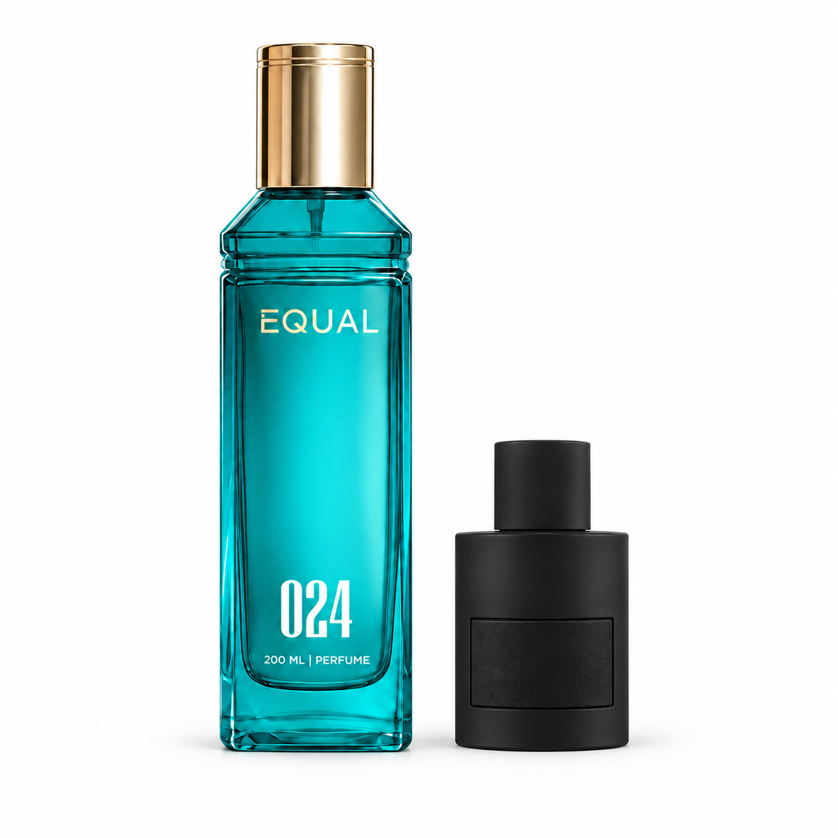 عطر EQUAL 024 بحجم ٢٠٠ مل بجانب زجاجة مرجعية دون شعار