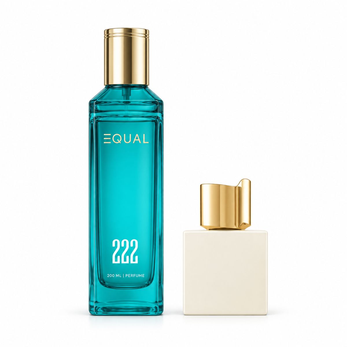 عطر EQUAL 222 بحجم ٢٠٠ مل بجانب زجاجة مرجعية دون شعار