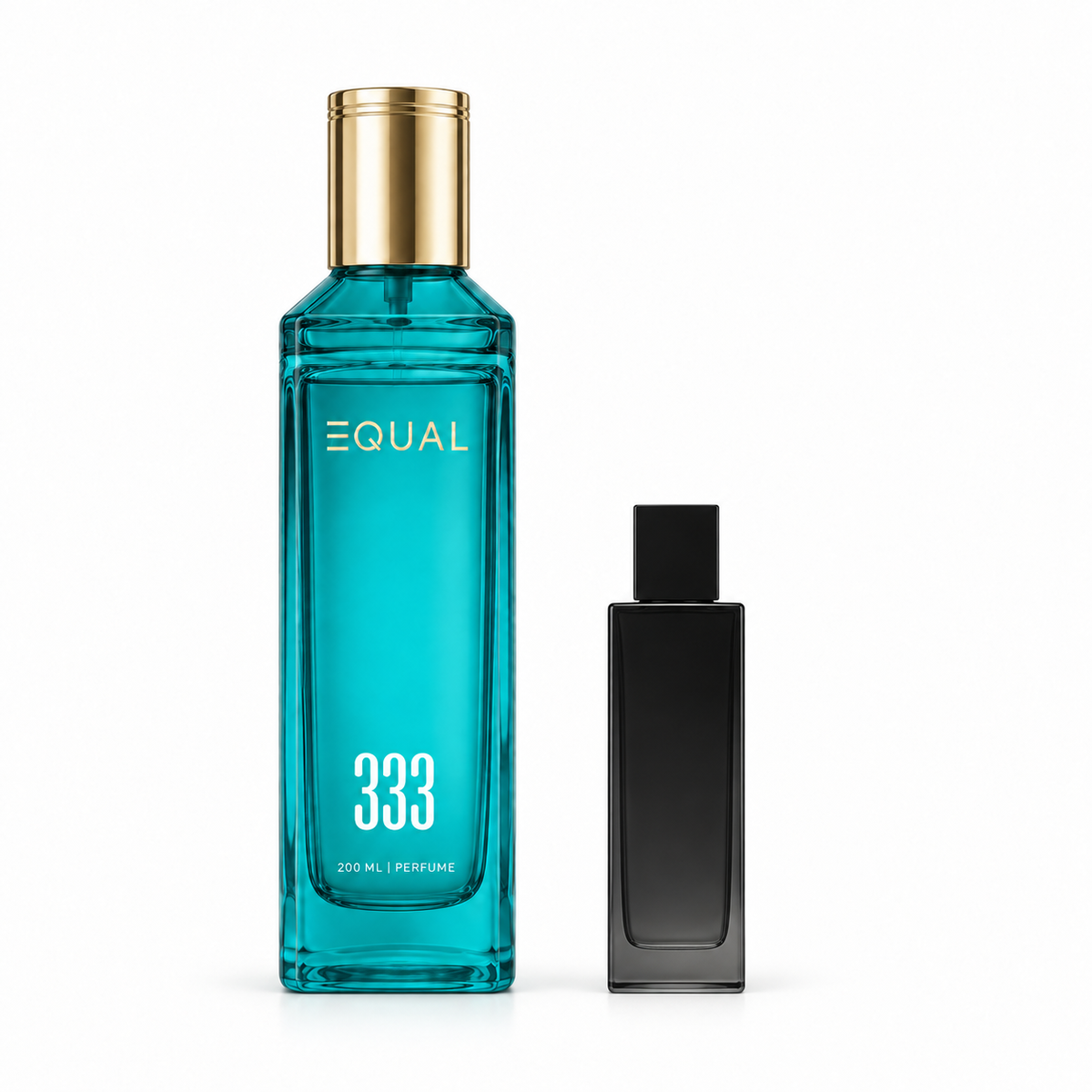عطر EQUAL 333 بحجم ٢٠٠ مل بجانب زجاجة مرجعية دون شعار