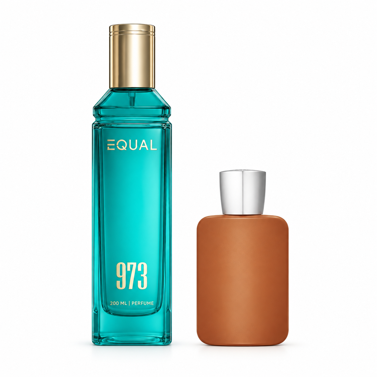 عطر EQUAL 973 بحجم ٢٠٠ مل بجانب زجاجة مرجعية دون شعار